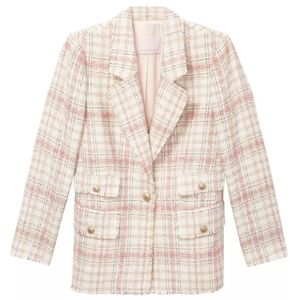 NWT Rebecca Taylor Plaid Tweed Jacket